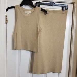 Michael kors gold skirt and tank top set - XS & S